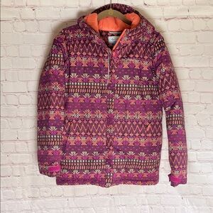Columbia Kids Girls  Patterned Winter Ski Jacket - Coat Size Large‎